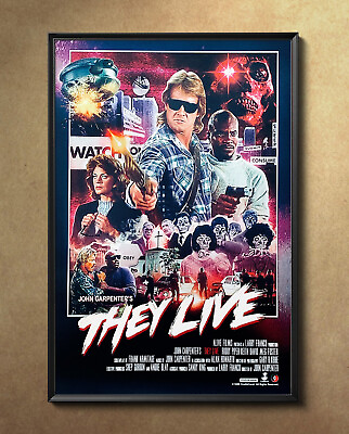 #ad #ad They Live Roddy Piper 1988 Movie Poster 24quot;x36quot; Borderless Glossy 8856