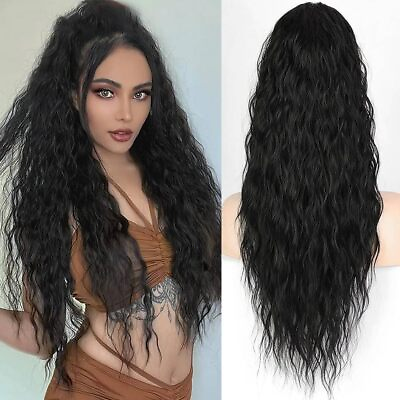 #ad CECINILL Long Drawstring Ponytail Extension for Women Synthetic Long Curly