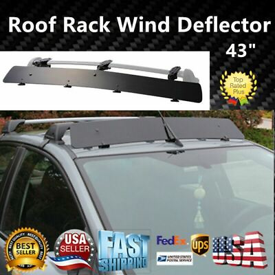 #ad Universally Fit Rooftop 43quot; Roof Rack CrossBar Wind Fairing Air Deflector Kit