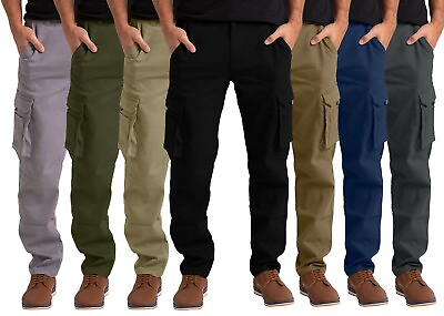 #ad Men#x27;s Flex Cargo Trousers Heavy Duty Stretch Casual Pants
