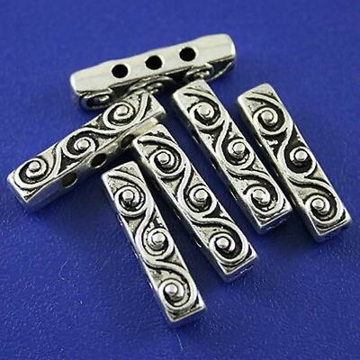 #ad 20pcs Tibetan silver 3 holes bar spacer beads h2491