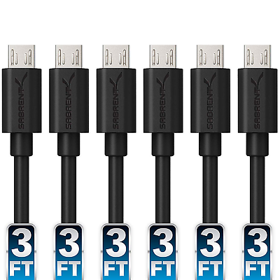 #ad 6 Pack 22AWG Premium 3Ft Micro USB Cables High Speed USB 2.0 a Male to Micro B