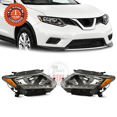 #ad Headlights Assembly Halogen Clear Left Right Side For 2014 2016 Nissan Rogue