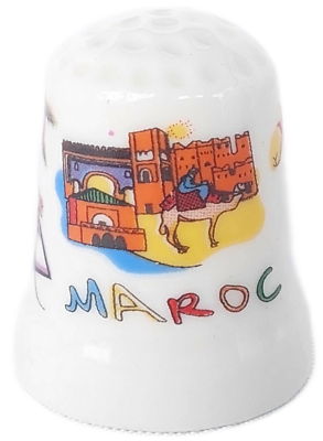 #ad New souvenir thimble ceramics I love Morocco Marrakesh Casablanca Kutubiyya