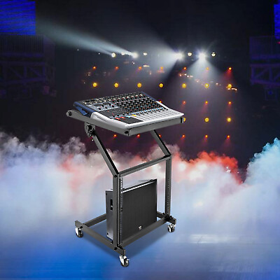 #ad 9U DJ Mixer Stand Rack Stage Cart Music Equipment Studio Mixer Cart Holder