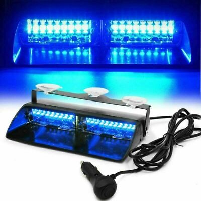#ad 16 LED Windshield Dash Strobe Light Bar Car Truck Beacon Lamp Blue