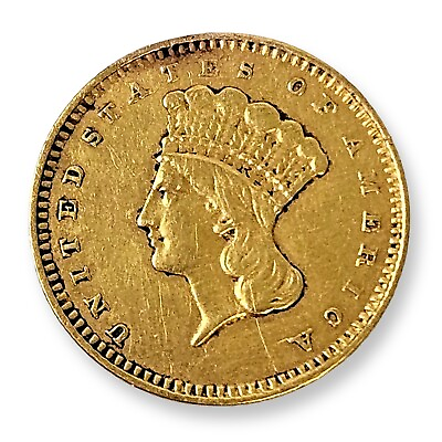 #ad Indian Princess $1 Gold Dollar 1856 1889 Civil War Love Token