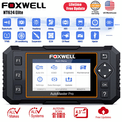 #ad Foxwell NT624 Elite Auto Full System OBD2 Diagnostic Scanner EPB Oil Code Reader