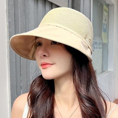 #ad Sun Hat Women Wide Brim Floppy Hats for Lady Summer Beach Foldable Caps