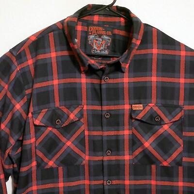 #ad Dixxon Flannel Co Shirt Mens 2X Long Sleeve The Pan Form amp; Function Black Orange