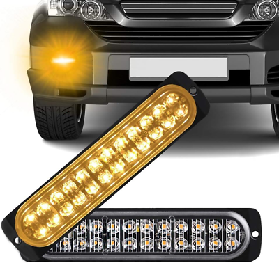 #ad Super Bright 24 LED Amber Strobe Lights for Vehicles Trucks Emergency Strobe Lig