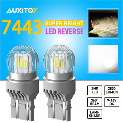 #ad 7440 7443 Back LED Up Reverse Bulbs Light Cool 6000K White Extremely Bright