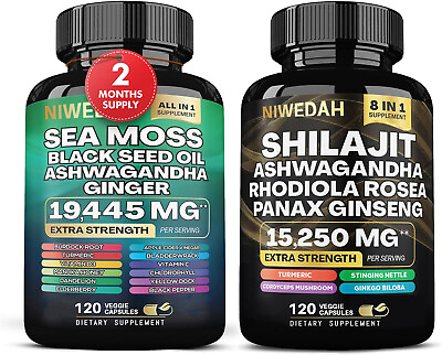 #ad Sea Moss Bundle Black Seed Multivitamin amp; Shilajit Power Combo USA