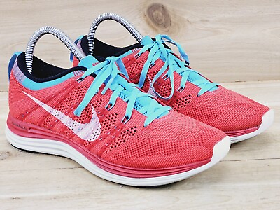 #ad Nike Women#x27;s Flyknit One Red Blue Size 8.5 Running Shoes 554888 616 Sneakers