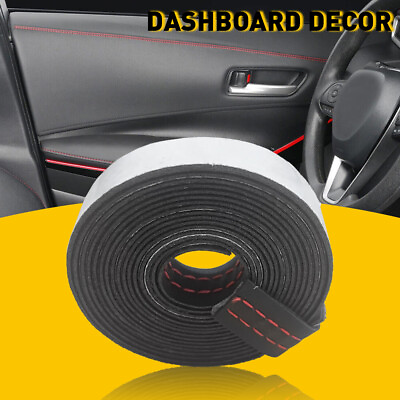 #ad 2M PU Leather Dashboard Car Decor Line Strip Sticker Trim Moulding Accessories