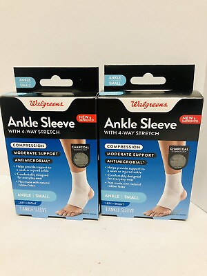 #ad Ankle Sleeve 4 WAY STRETCH Moderate Support SMALL CHARCOAL TECH X2