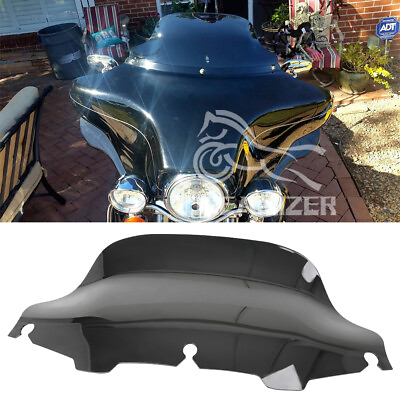 #ad BLK 8quot; Wave Windshield Windscreen For Harley Touring FLHTK Ultra Limited Batwing