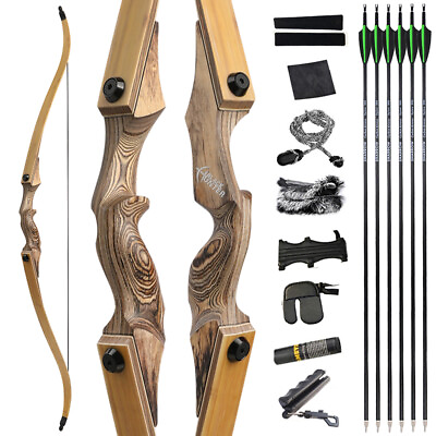 #ad #ad 60quot; Takedown Recurve Bow 20 60lbs Limbs Wooden Archery American Hunting Target
