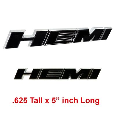 #ad 2x OEM Hemi Emblems Badges Side oblique for Challenger Chrysler Chrome Black
