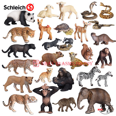 #ad Schleich Children Simulation Plastic Toy Model Farm Animal Sheep Lion Leopard