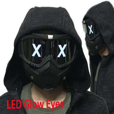 #ad Cool LED Luminous Mask Half Face DJ Party Masks Halloween Cosplay Prop