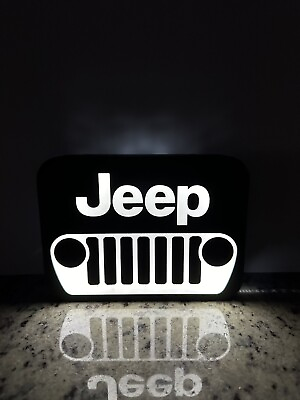 #ad Jeep LED Light Box Neon Like Sign Wrangler Grill