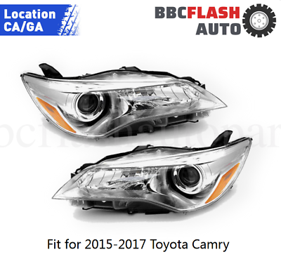 #ad Headlights For 2015 2016 2017 Toyota Camry LeftRight Headlamps Head Light Pair