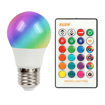 #ad #ad E27 RGB LED Light Bulb 16 Color Changing Magic RGBW Lamp Remote Control Colorful
