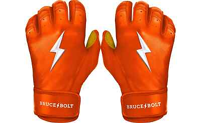 #ad #ad Bruce Bolt Adult Short Cuff Gold Palm Batting Gloves New