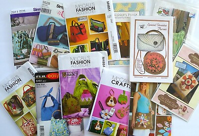 #ad #ad Handbags Totes Drawstring Knitting Purses Sewing Patterns U PICK All NEW UC