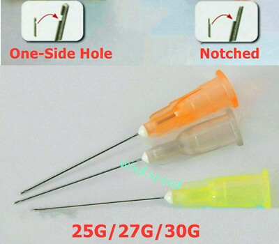 #ad Dental Disposable Endo Irrigation Needle 25G 27G 30G Syringe Tips Notched 1 Hole