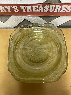 #ad 5 Depression Glass Federal Amber Madrid 6quot; Bread Plate
