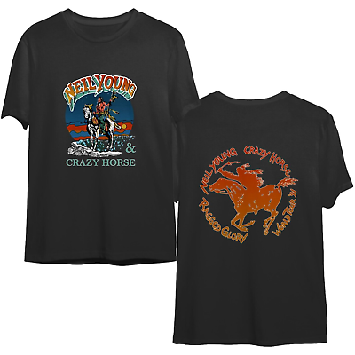 #ad #ad Neil Young And Crazy Horse T Shirt Black Double Side