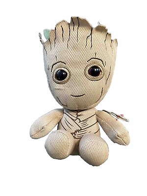 #ad Ty Beanie Baby GROOT NEW Soft Plushy Version Marvel Guardians of the Galaxy NWT