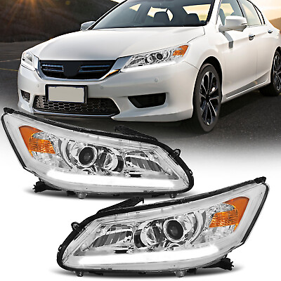 #ad 2PCS LED DRL Headlight For 2013 2015 Honda Accord Sedan 4 Door Headlamps LHRH