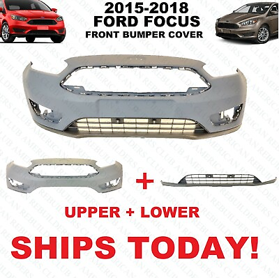 #ad 2015 2016 2017 2018 FORD FOCUS FRONT BUMPER COVER UPPER AND LOWER SET BRAND NEW