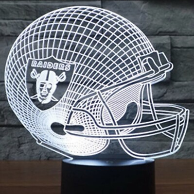 🏈🏈 NFL Las Vegas Raiders Football Helmet 3D Light 🏈🏈