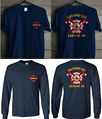 #ad NEW Baltimore City Fire Department fire fighter Men#x27;s T Shirt Tee