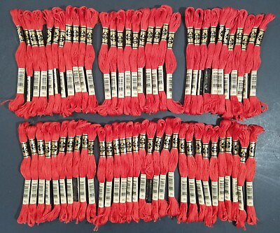 #ad DMC 25 Embroidery Red Floss Skein # 350 Lot Of 63 Skeins