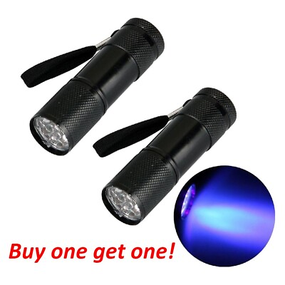 #ad LED UV Flashlight 9led Light Inspection Torch Buy one Get one