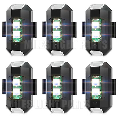 #ad 6XUK LED Motorcycle Lights Flashing Strobe Indicators Car Aircraft Rechargeable