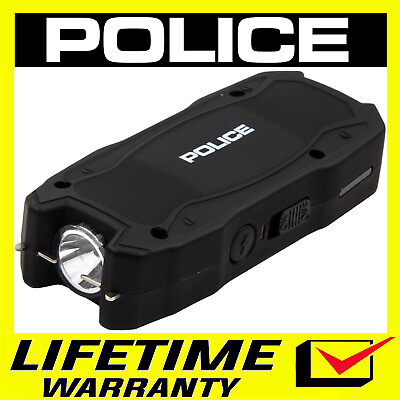 #ad POLICE Stun Gun 1901 650 BV BLACK Mini Rechargeable LED Flashlight