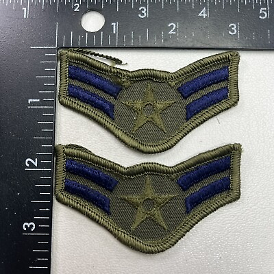 #ad Vtg SMALL FEMALE SIZE SUBDUED AIRMAN FIRST CLASS RANK US Air Force 2 Patch 371J