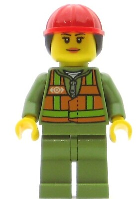 #ad LEGO Train Minifigure Train Worker Female Genuine