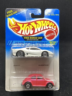 #ad 1995 Hot Wheels Pearl Driver Series Pink VW Bug amp; Jaguar XJ220 VHTF Rare