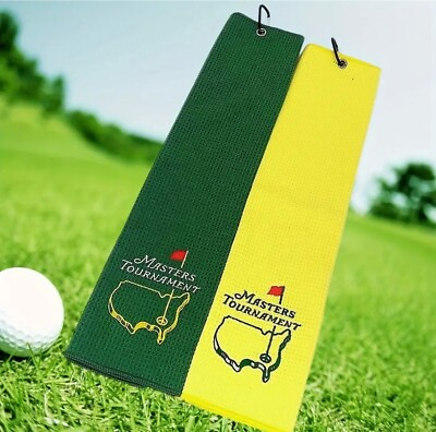 #ad 2pcs Masters Tournament Golf Towels For Golf Bag For Men Women With Clip Gift