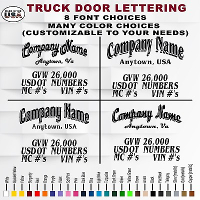 #ad Business Truck Lettering Business Name Town State Phone Number USDOT VIN