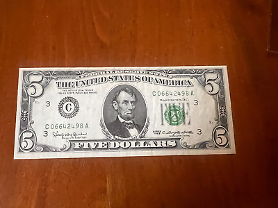 #ad #ad 1963 Series $5 green Seal Federal Reserve Note