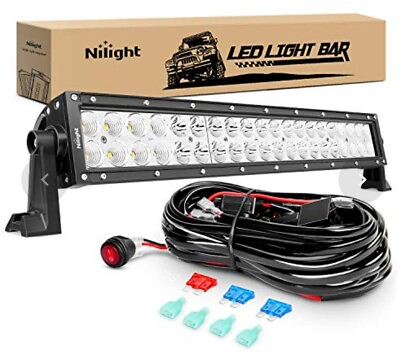 #ad Nilight ZH017 LED LIGHT BAR 22Inch 120W Spot Flood Off Road Lights W Wiring