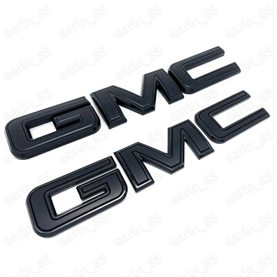 #ad NEW Front amp; Rear Emblem Black kit For 2019 2024 GMC Sierra 1500 2500HD 3500HD